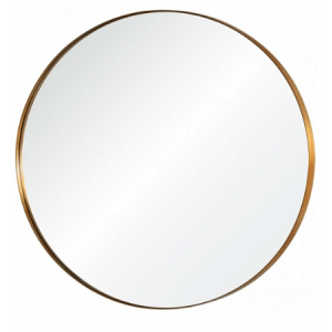 Brushed Gold Framed Round Mirror 600